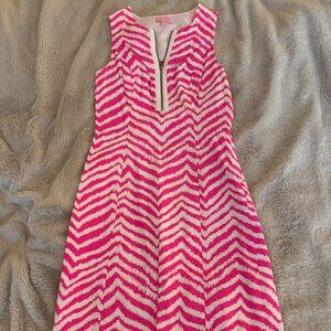 Lilly Pulitzer Penelope Shift Dress in Tropical Pink Zebra Print